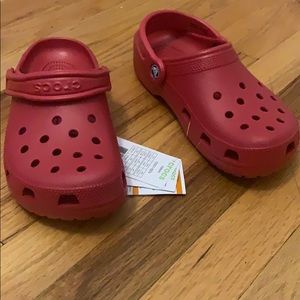 Crocs never worn cherry red